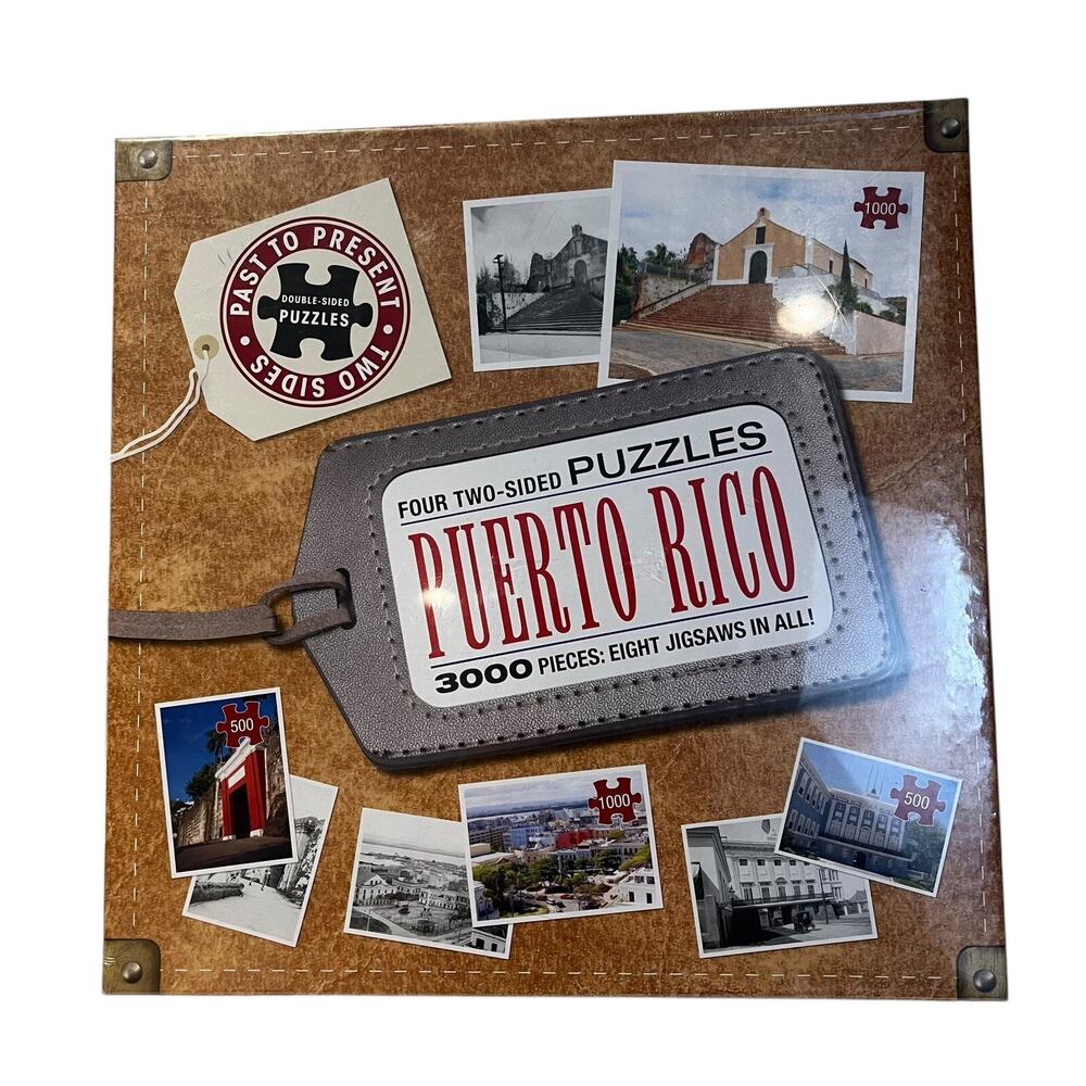 "PUERTO RICO" FOUR TWO-SIDED PUZZLES 3000 PIECES EIGHT JIGSAWS IN ALL BRAND NEW!